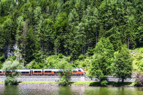 Eisenbahn vor Wald